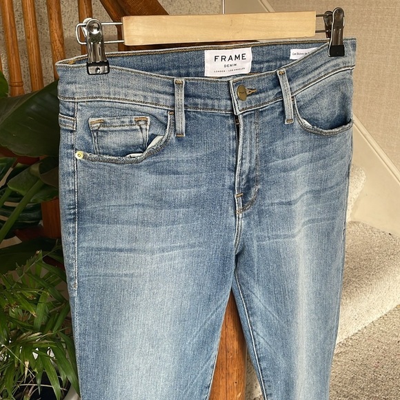 Frame Denim Women's Le Skinny De Jeanne Crop Blue Jeans - Picture 4 of 14